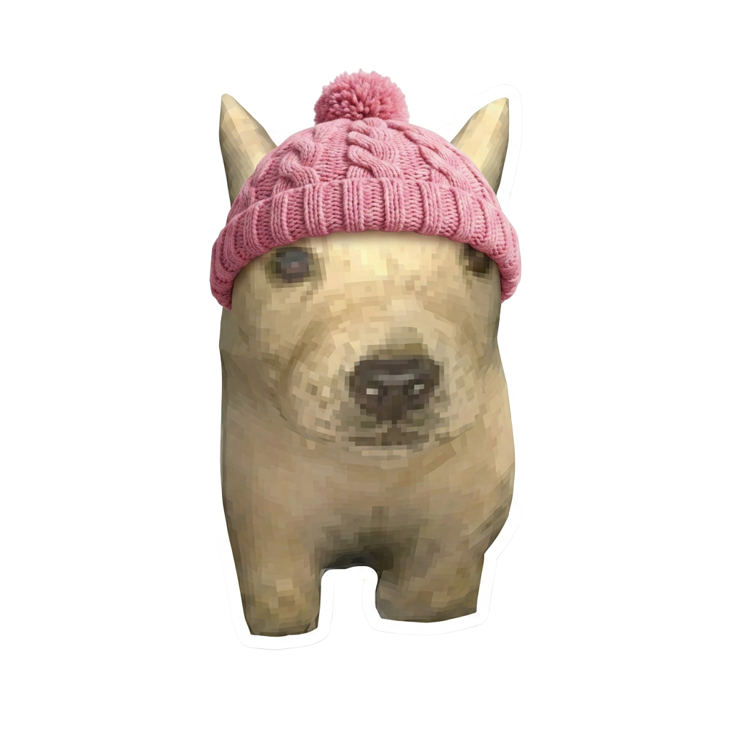 beanie doog — low poly dog meme sticker