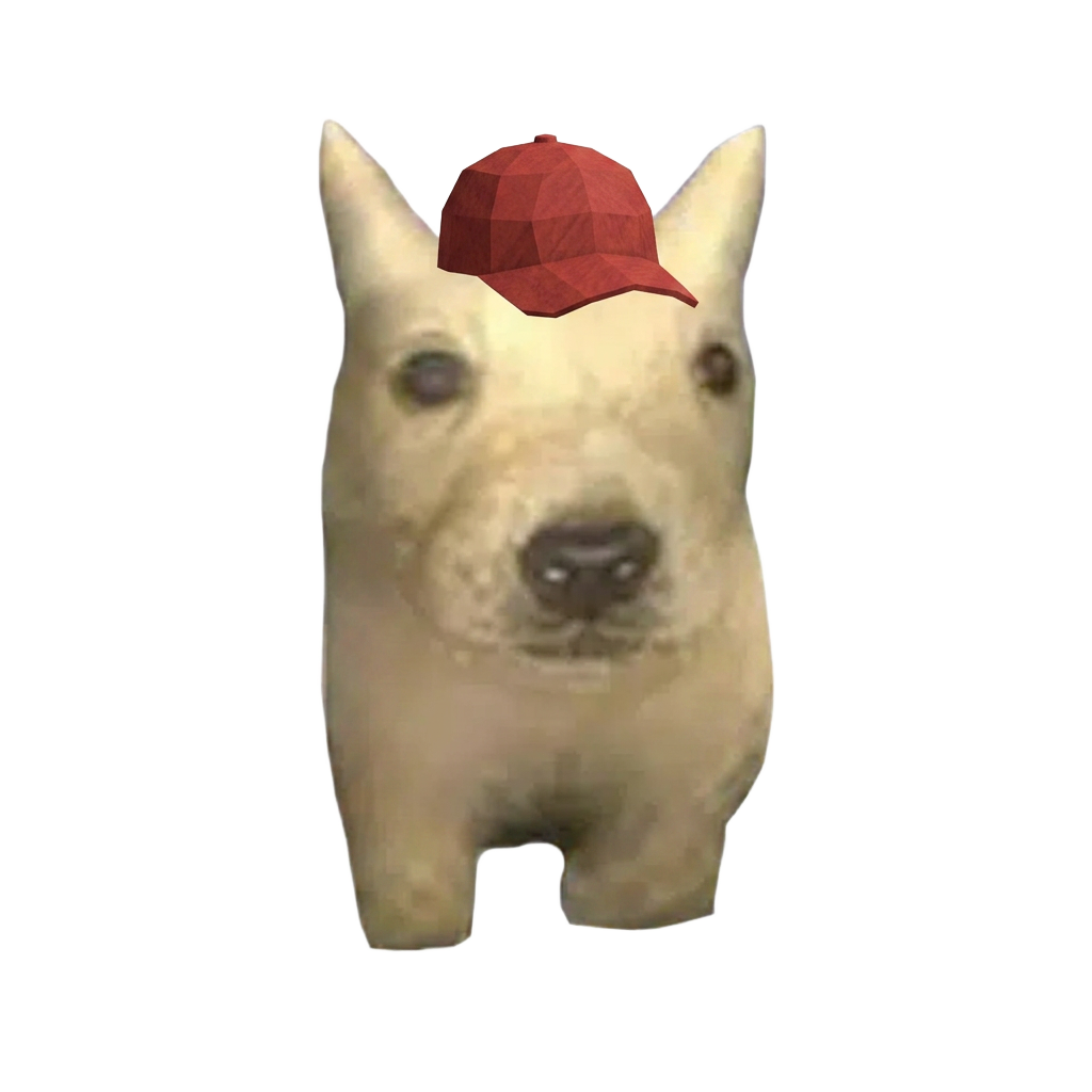 cap doog — low poly dog meme sticker